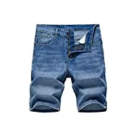 dshgdjf short en jean for hommes d'été classique bleu section mince slim business casual jeans shorts homme (color : a, size : 30)