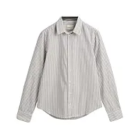gant chemise rayée en popeline reg blouse, gris moyen, 72 fr femme