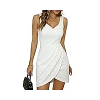missufe robe de cocktail/d'été pour femme, élégante, enveloppante, festive, style vintage, adaptée pour fête (blanche, taille s)