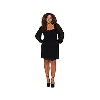 trendyol robe patineuse tissée grande taille, noir, 48 plus femme