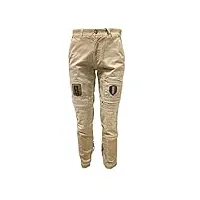 aeronautica militare pantalon cargo pa1524ct anti-g archivio pan, pour homme, sweat-shirt, pantalon, flèches tricolores, 57491 sable, xxl