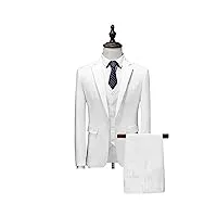 dshgdjf veste de costume d'affaires for hommes slim shape wedding man groom tuxedo suit (color : white, size : xl 63-67kg)