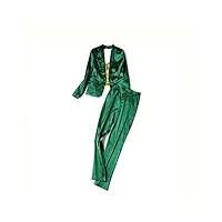 dshgdjf mode pantalon costumes femme automne vert décontracté petit costume + pantalon deux pièces costume femmes (color : green, size : s code)