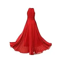 sdfgh summer temperament robe longue femme sans manches slim robe en mousseline de soie (color : rosso, size : xl code)