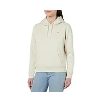tommy jeans tjw regular fleece hoodie dw0dw09228 autres tricots épais, beige (newsprint), l femme