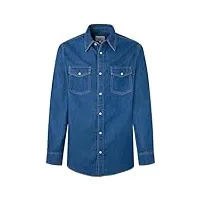pepe jeans hammond chemise, bleu (denim-ht8), xl homme