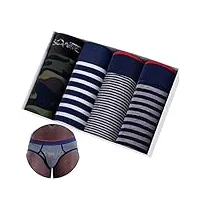 tjlss ensemble de 4 pièces culottes culottes en coton for hommes emballées sexy shorts sous-vêtements (color : d, size : xxl)