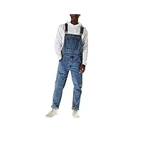 salopette pour homme en jean années 90 – salopette en jean pour homme, longue, grande taille, coupe droite, pantalon ample en denim, pantalon de travail, pantalon cargo, bleu, s