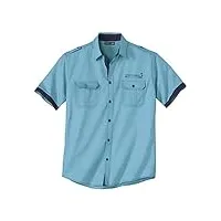 atlas for men-chemisette pilote uni. chemise homme. disponibles en grandes tailles du m au 5xl. taille l
