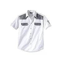 atlas for men - chemise blanche détails chambray - 4xl
