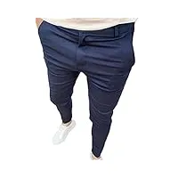 osheoiso pantalon de travail hommes chino pantalon de costume Élégant couleur unie pantalon business casual pantalon léger Élastique pantalons grande taille a bleu foncé s