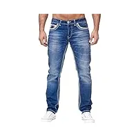 orandesigne jeans coupe droite pour hommes jeans stretch coupe slim pantalon de travail couleur pure basique décontracté pantalons en denim d bleu clair xxl