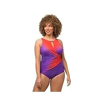 ulla popken femme grandes tailles maillot de bain, dégradé de couleurs, bonnets souples, drapé violet 54 802550838-52