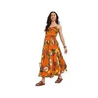 joe browns bright fruit print floral tiered co ord maxi skirt jupe, orange, 34 femme