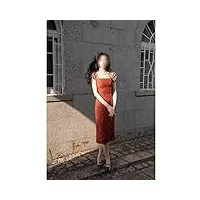 royaux robe d'été pour femme vintage robes élégantes bureau slim fit sexy robe rouge (couleur : d, taille : s) (dl)