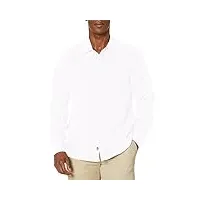 kenneth cole chemise à manches longues boutonnée en stretch pour homme, blanc, taille m