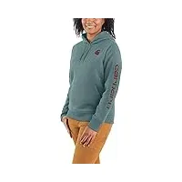 carhartt clarksburg graphic sleeve pullover sweatshirt pour femme, mer pine heather, xxl