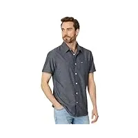 quiksilver shoreline classic woven top pour homme avec boutonnière chemise à bouton bas, dark navy 241, xl