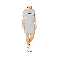 puma robe t-shirt essentials slim pour femme (disponible en grandes tailles), gris clair chiné i, taille 3xl