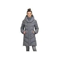 ragwear natalka manteau pour femme, parka, manteau matelassé, veste longue, col montant, imperméable, gris, xl, gris 2321_3000, xl