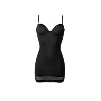 xxl slips avec underwire cup femmes body shapers extensible sécurité sous-vêtements robe sangle noir