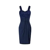 grace karin femme Été années 50 robe moulante vintage spaghetti strap hips-wrapped pencil dress bleu foncé m