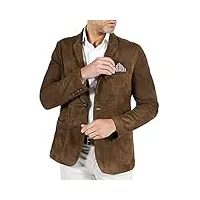 d'arienzo blazer veste cuir daim taupe homme blouson élégante agneau cuir véritable made in italy luke 50/l/taupe