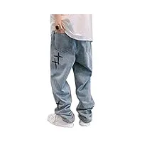 orandesigne homme hip hop bleu jeans unisexe femme style hipster baggy jeans urbain skate denim pantalons lâche fit jambe droite cargo pantalon rétro pantalon w m