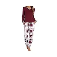 ekouaer pyjama confortable pour femme, ensemble de pyjama, haut à manches longues et pantalon large