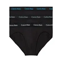 calvin klein slip lot de 3 sous-vêtement coton stretch homme, noir (b- vivid bl/arona/sageb grn lgs), l