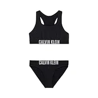 calvin klein bralette bikini set nylon ky0ky00056, noir (pvh black), 14-16 ans fille