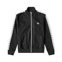 fred perry taped track jacket, noir, xl