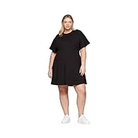 tommy hilfiger robe t-shirt femme midi dress manches courtes, noir (black), 48