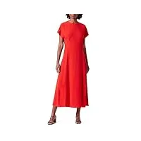 tommy hilfiger viscose crepe ss maxi dress ww0ww41869 robes polo, rouge (fierce red), 46 femme