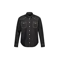 jp 1880 chemise en jean mf kent 1/1, noir, xxxxl homme