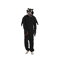 guturris onesie dragon noir costume d'halloween combinaison cosplay animal vêtements de nuit une pièce dessin animé pour adultes l