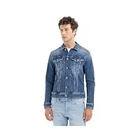 replay veste en jean pour hommes en denim vieilli, bleu (medium blue 009), xl