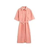 gant rel linen ss shirt dress robe, peachy pink, 36 femme