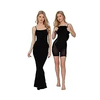 belle's design robe gainante moulante sans manches avec soutien-gorge gainant intégré tailles s à 3xl, noir, small