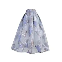 jupe de broderie de papillons pour femmes d'été taille haute en tulle gonflé longue jupe parapluie jacquard, 01, 44