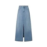 pepe jeans maxi jupe hw sky, bleu (denim), xs femme