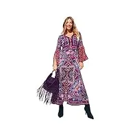 joe browns petite robe longue à boutons à imprimé bohème foncé décontractée, violet, 46 femme