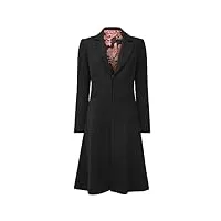 joe browns classic black long sleeve coat manteau, 40 femme