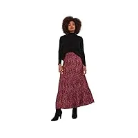 joe browns vibrant animal print tiered maxi skirt jupe, pink, 40 femme