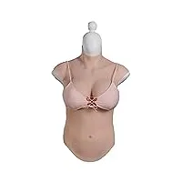 zwsms plaque mammaire en silicone c/d/e cup half body fake boobs 8th generation women realistic breast forms for crossdresser,ivoire,e cup