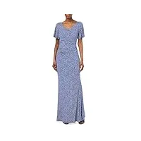 gina bacconi jersey maxi dress robe de cocktail, blue, 46 femme