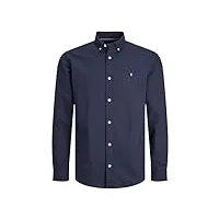 jack & jones jprblusummer shield shirt l/s chemise à manches longues, bleu marine/coupe slim, xl homme