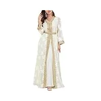 fulbhprint robe de soirée de luxe pour femmes, ensemble musulman abaya, broderie, ceinturée, kaftan, robes de soirée