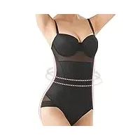 femmes vintage body sous-vêtements réglable underwire bodys noir extensible sans couture shapewear (couleur : a, taille : code s) (am)