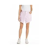 replay jupe en jean pour femme en denim confort, rose (bubble pink 066), 25w